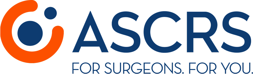 ASCRS logo and tagline for surgeons and patients.
