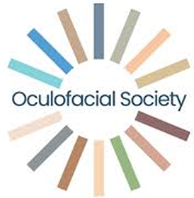 Oculofacial Society logo with colorful radiating lines.