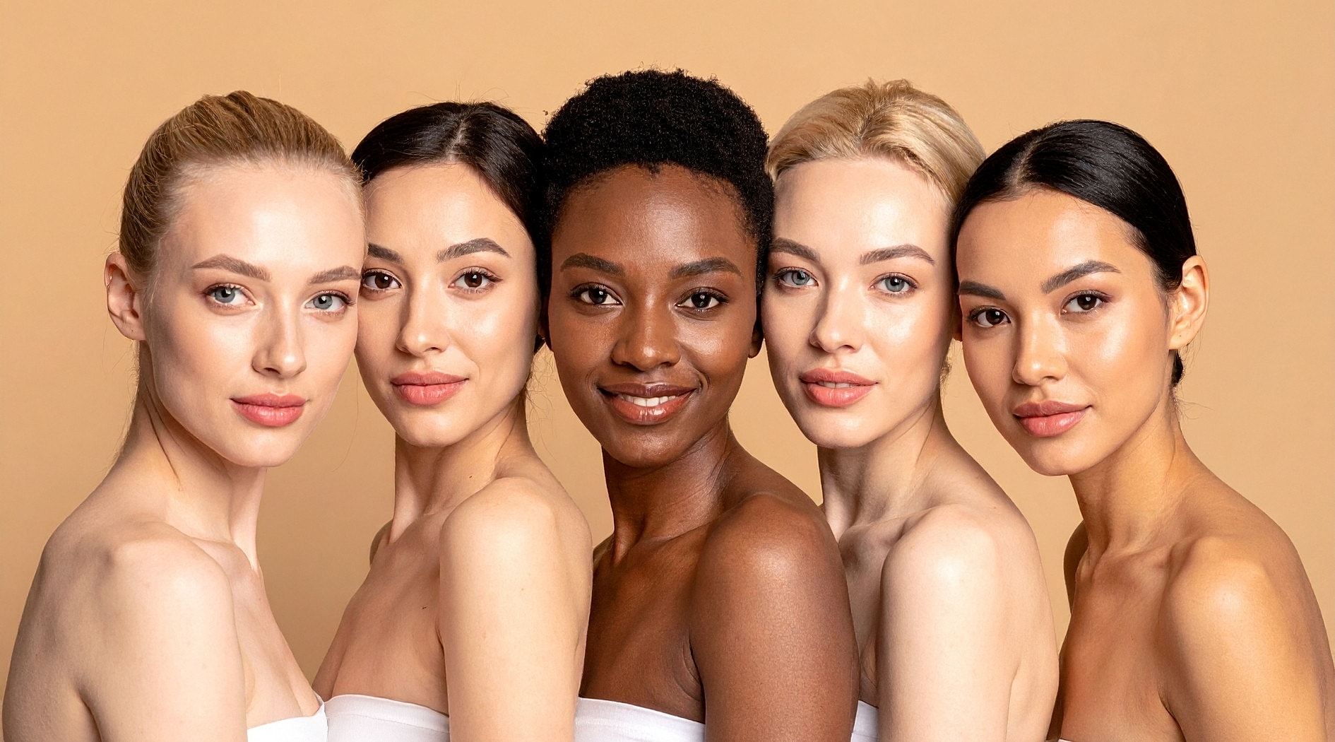 Diverse group of women with natural beauty.